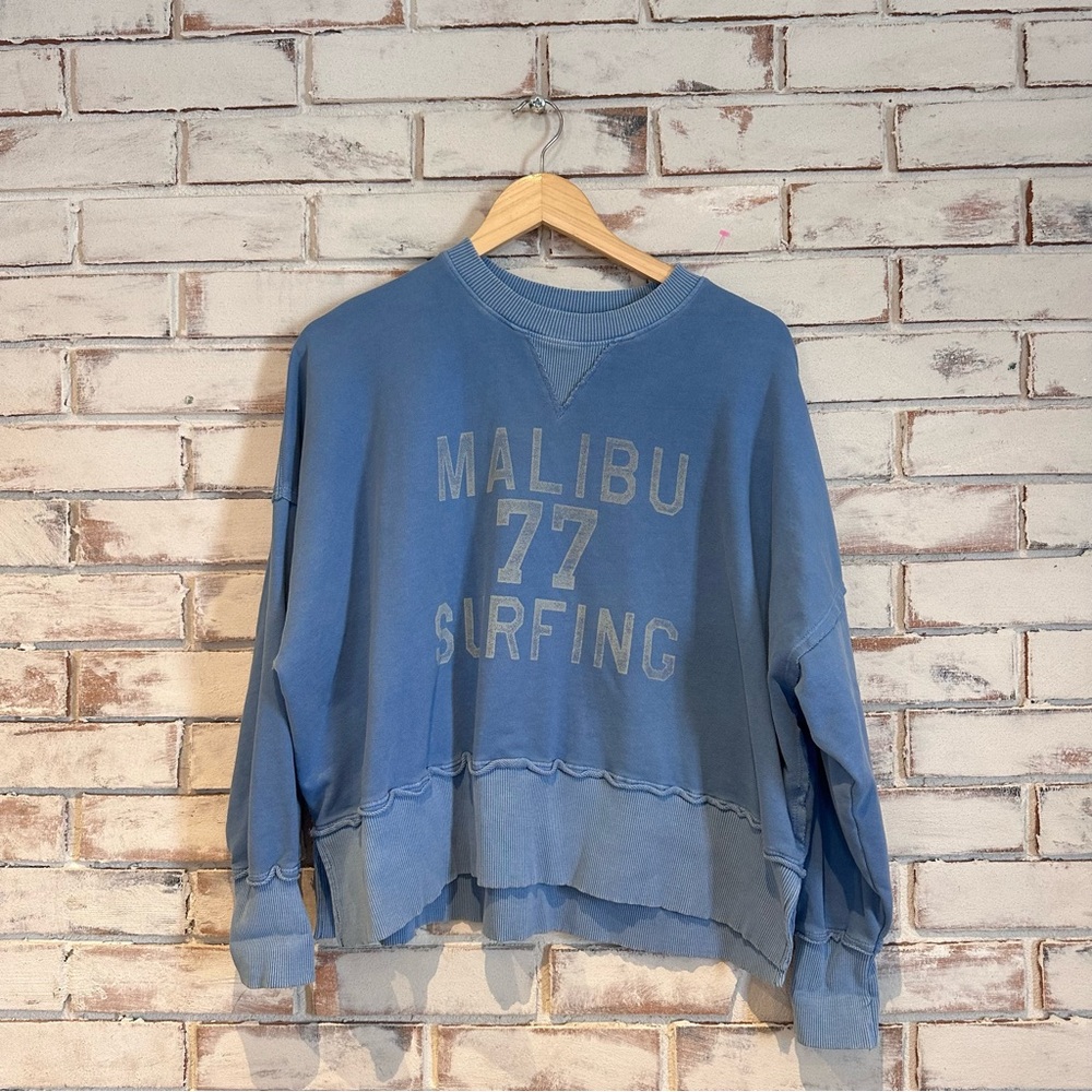 American Eagle Malibu Surfing blue oversized sweatshirt XS